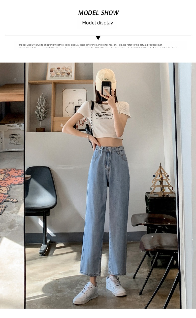summer Thin money High waist easy little chap Nine points Jeans