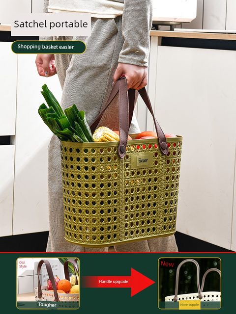 菜篮子手提篮塑料家用鸡蛋水果果篮大号买菜购物篮户外野餐收纳筐