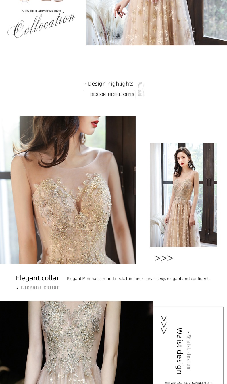 Celebrity host show birthday banquet Evening dress