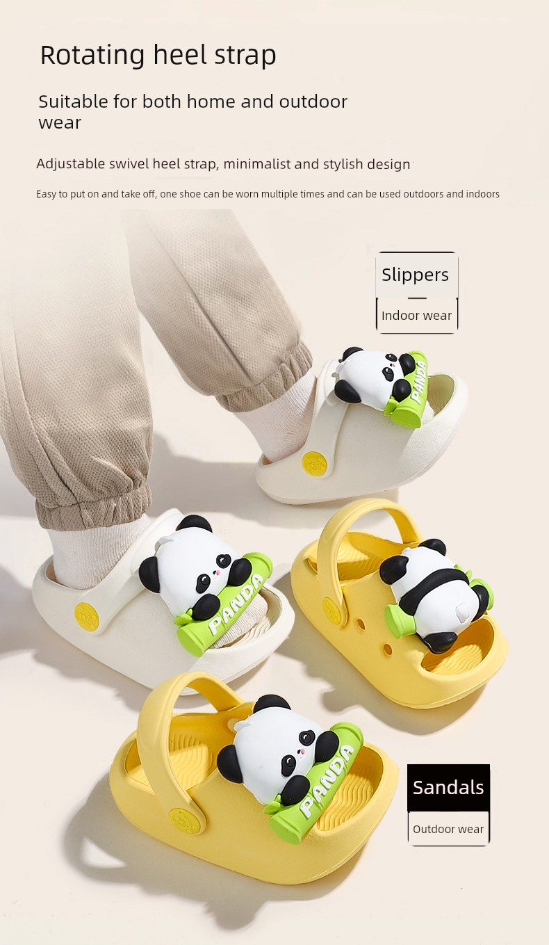 Little Panda Baby Slippers for Children, Boys and Girls, One and a Half Years Old, Summer, 1 to 3 Years Old, Toddlers, 2-Year-Olds, Indoor Non-Slip Slippers — 3