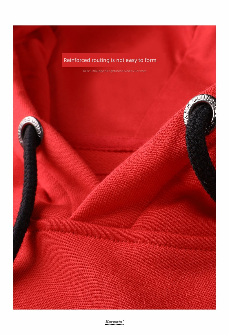 KERWATS Red Street Style Hoodie - Hood Detail