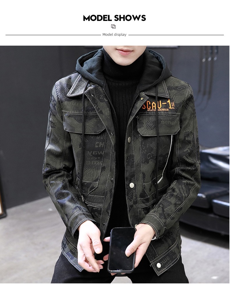 Social spirit personality locomotive tide man leather clothing