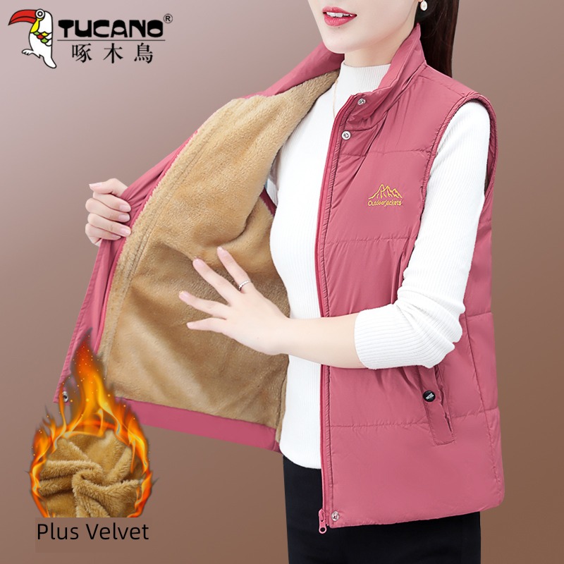 Woodpecker leisure time keep warm Wear out Down cotton Vest