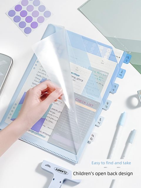Gradient multi-layer folder simple A4 file bag for students using large-capacity test papers to organize storage bags