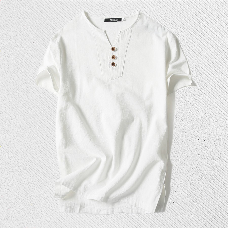 Big size Short sleeve Thin money the fat breathable Fat guy flax