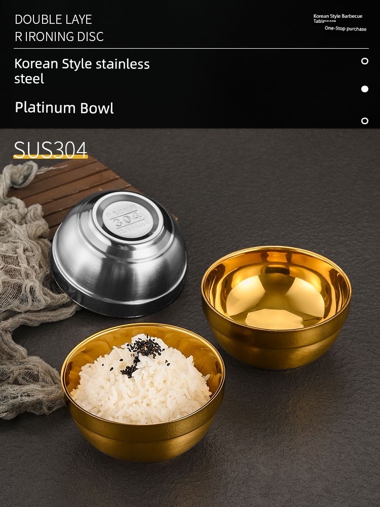 Double-Layer Heat Insulation For Home Kids Drop-Resistant Stainless Steel Bowl