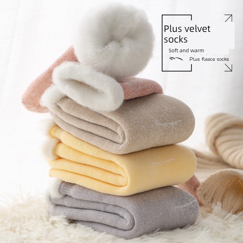 ma'am Plush keep warm sleep floor towel thick Socks