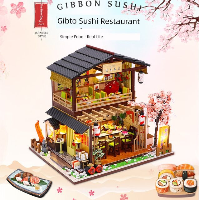 DIY cottage Japanese hand-made house miniature model Chaoyang Qiuzhi Reminiscence grocery store adult production
