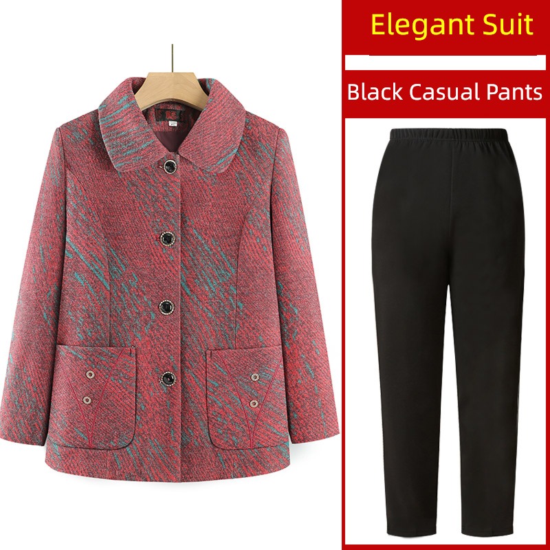 loose coat female Autumn and winter new pattern the elderly 60 year Woollen cloth loose coat