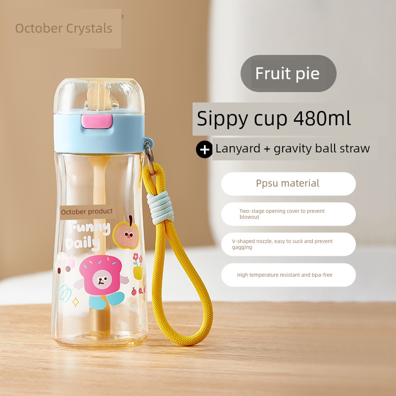 October Crystal Maternity Straw Cup for Labor and Delivery, Gravity Ball Ppsu Adult Maternity Postpartum Special Water Cup — 1