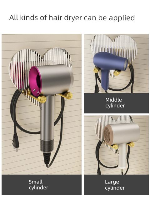 Hairdryer bracket wall-mounted hair dryer storage rack without punching toilet hair dryer hanger bathroom air duct storage