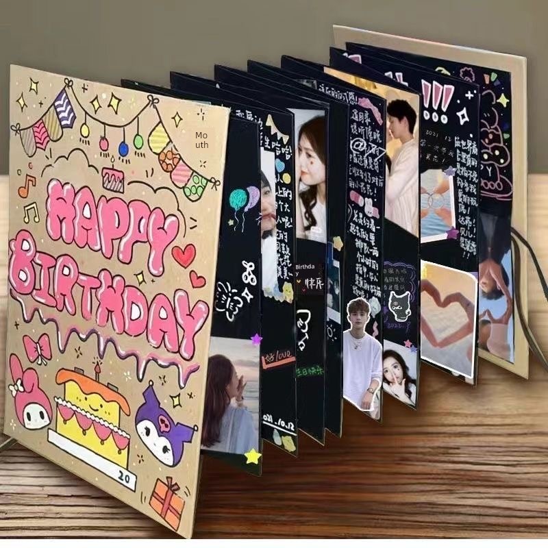 Organ Foldable DIY Album Pop-up Book Homemade Blank Handmade Couple Friends Girlfriends Commemorative Creative Gift