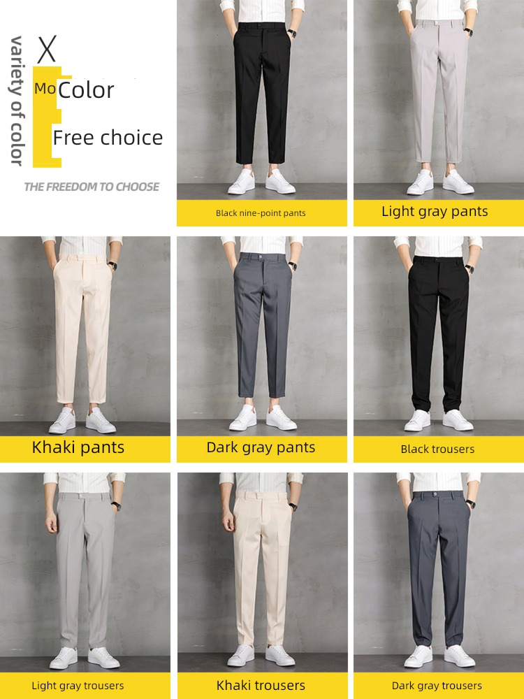 Spring and Autumn Nine points Men's style business affairs Plush suit trousers