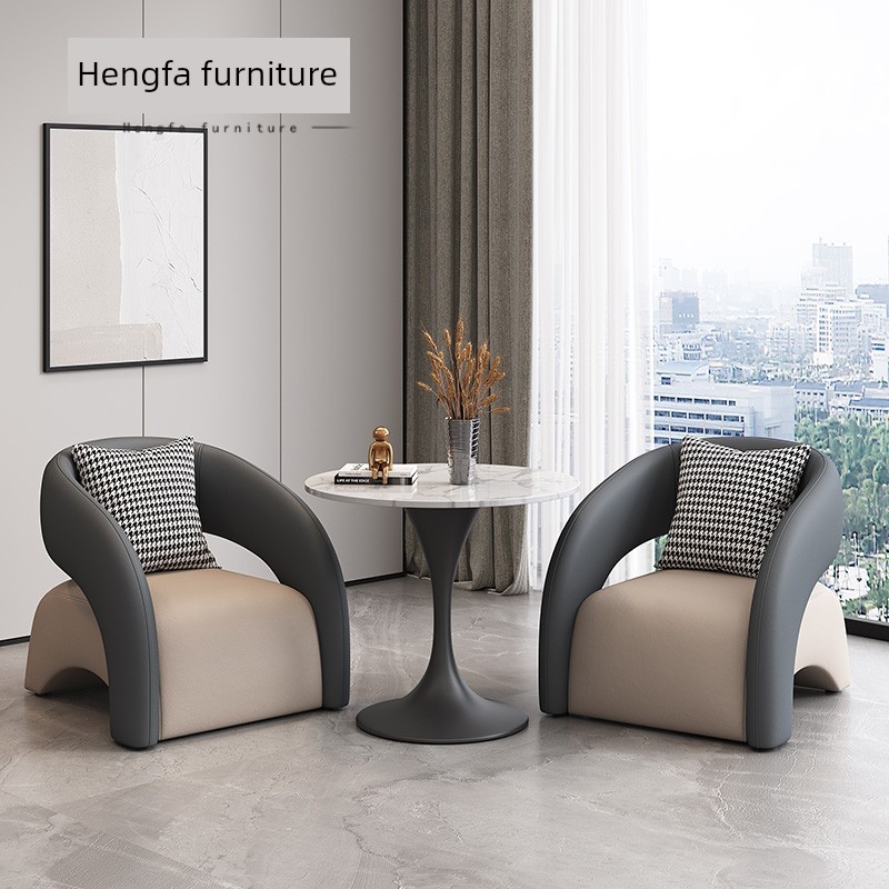 Balcony Trendy Hotel Room Table and Chair Set, Three-Piece Set for Balcony Leisure, Beauty Salon Rest Area, Reception Area, One Table and Two Chairs