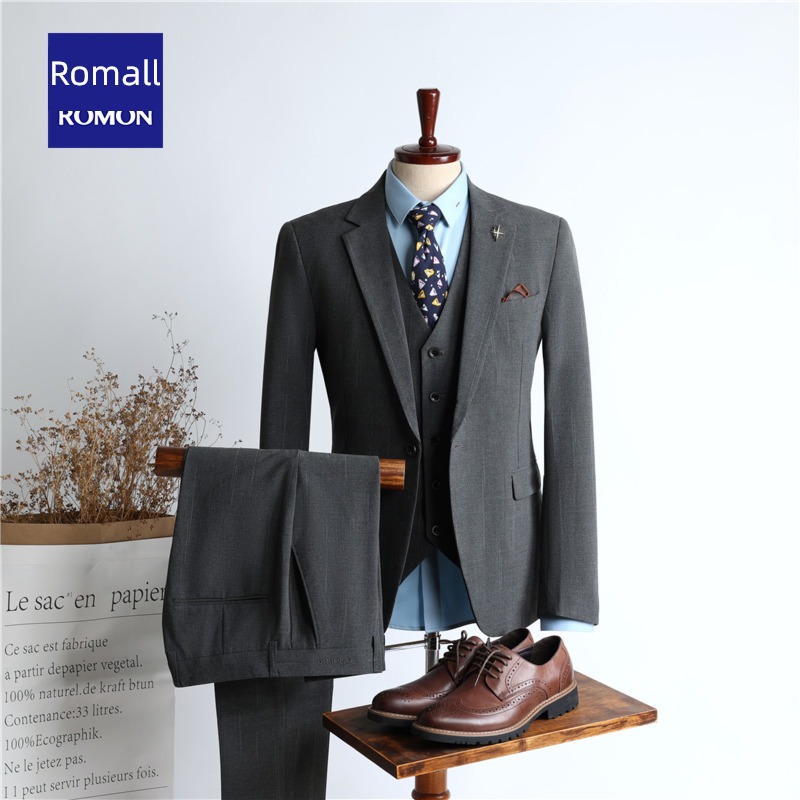 Romon autumn Self-cultivation groomsman leisure time man 's suit suit