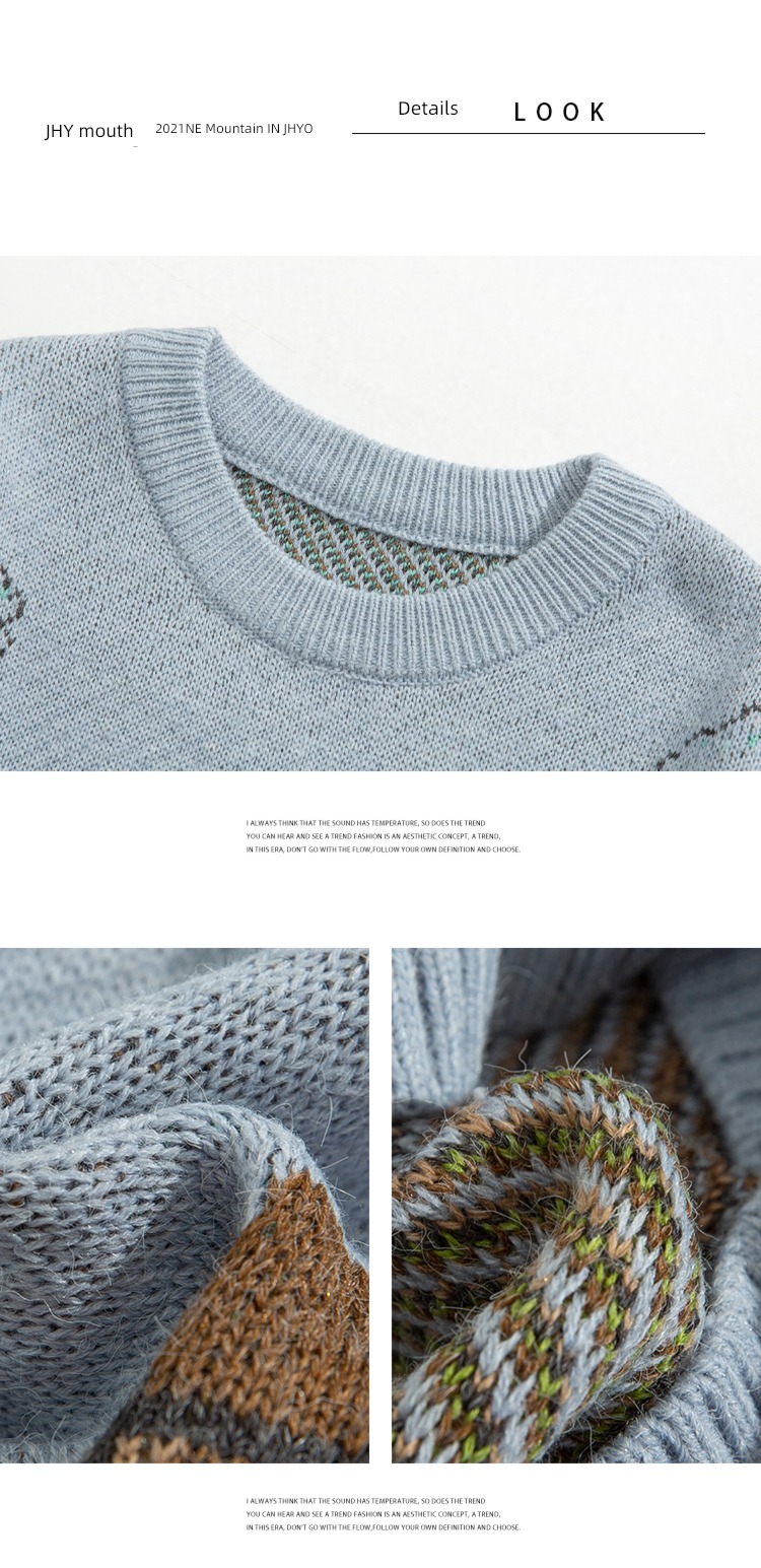 Purify eyeball Round neck easy Super Marie sweater
