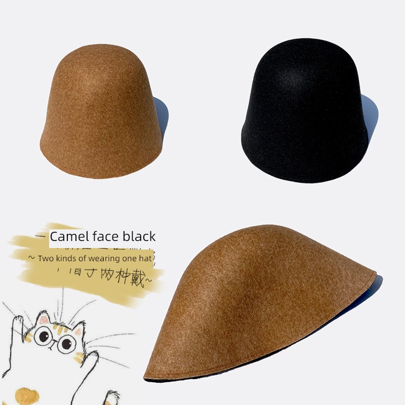 female Autumn and winter two-sided Bell type Versatile Online red money Fisherman hat