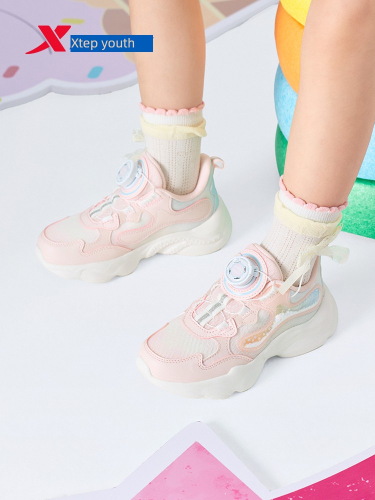Xingyun | Xtep Girls' Shoes 2026 Spring and Autumn New Mesh Surface Kindergarten Baby Children's Casual Sports Shoes for Girls — 3