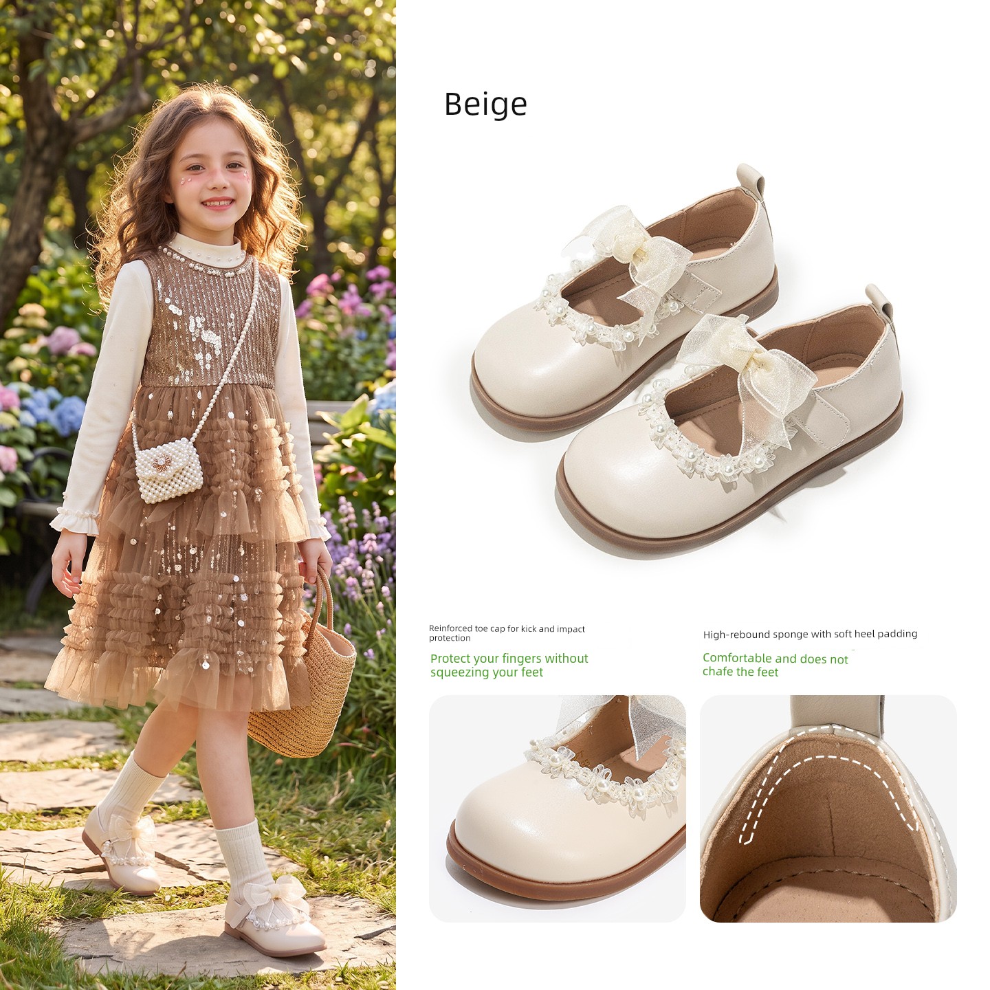 White Kids Soft Bottom Women's Baby Fall and Winter Princess Shoes — 4