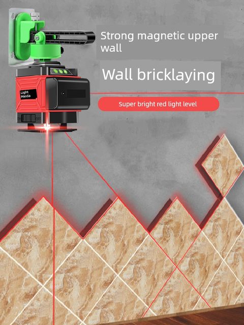 Light Meda Leveler Red Light 12-line Infrared 16-line Green Light Laser High-precision High-light Thin Line Level Instrument