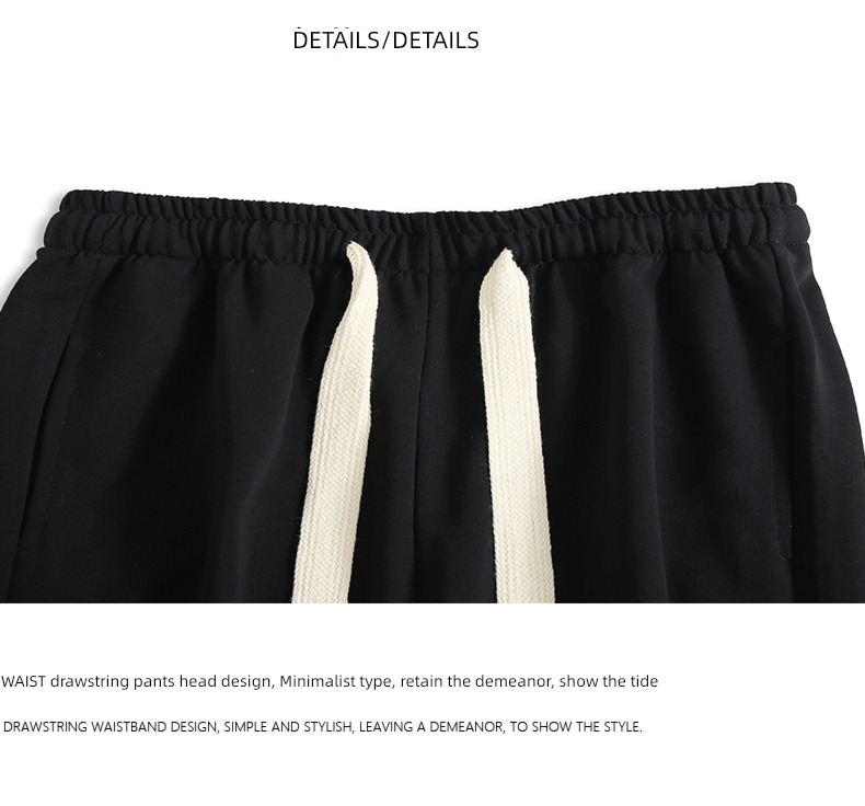 Retro Simple leisure street Broad leg Sagging sensation sweatpants