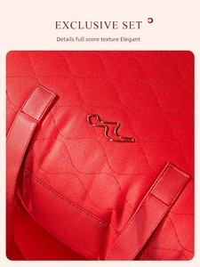 Mercury Home Textile Wedding, Marriage Quilt Buggy Bag Four-Piece Big Red Handbag Happy Quilt Packaging Gift Bag