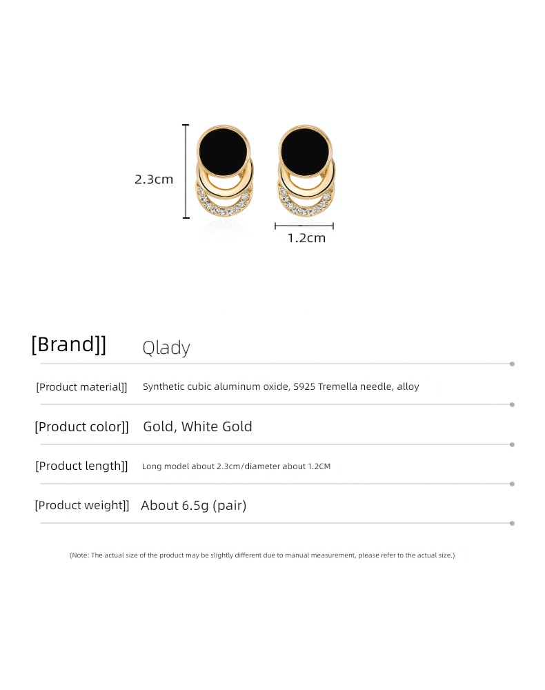 Ear Studs round face Autumn and winter female Internet celebrity Minority geometry