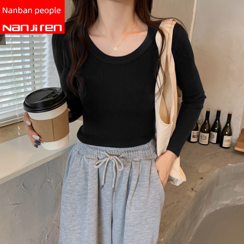 Inner lap knitting Low collar spring and autumn Thin money Tight fitting Undershirt