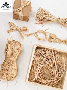 Natural Raffia Rope Bouquet Decoration Ribbon Bow Handmade DIY Material Love Grass Tie Filler