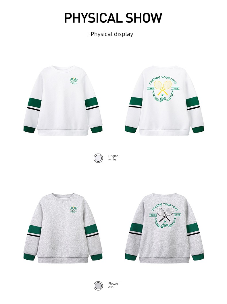 361 ° Children's Clothing for Boys and Girls, Pullover Sweatshirt, Round Neck, Autumn and Winter 2026 New Autumn Style, Fleece-Lined Long-Sleeved Sports — 70