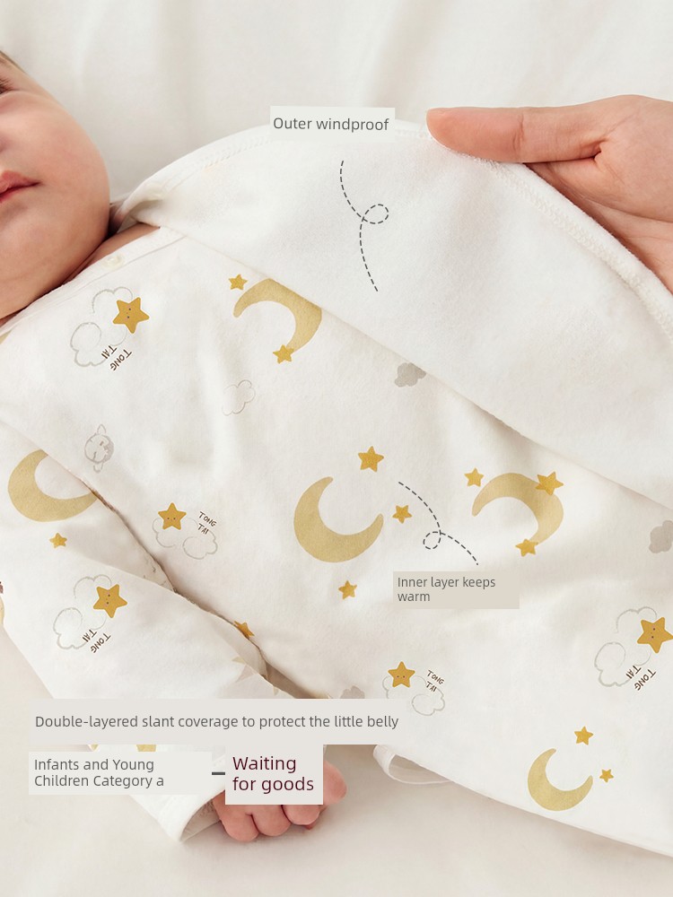 Tongtai Spring and Autumn Pure Cotton 0-June Baby Jumpsuit — 2
