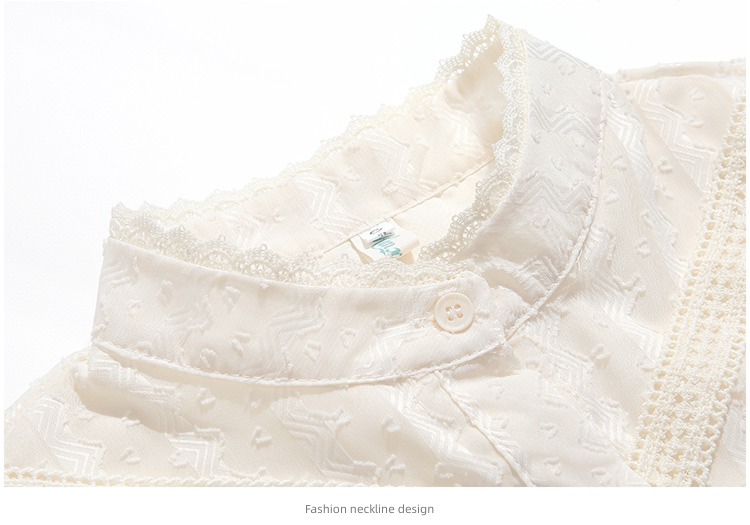 Little fragrance fashion Foreign style jacket Lace Chiffon shirt