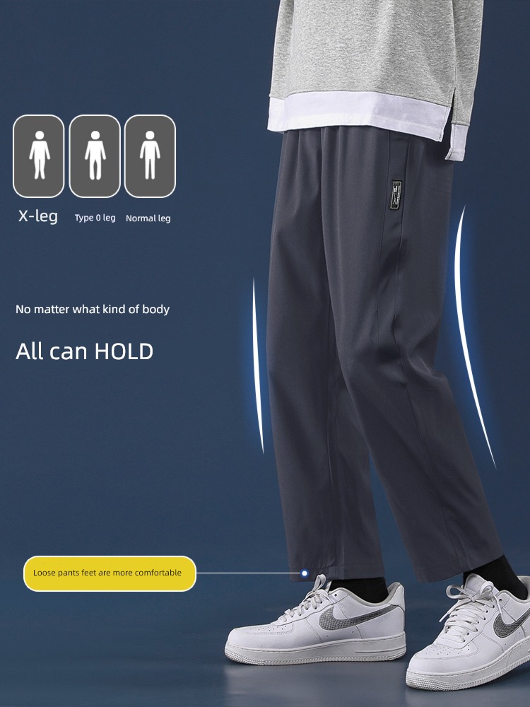 Spring and Autumn Straight cylinder easy work clothes Broad leg leisure time trousers
