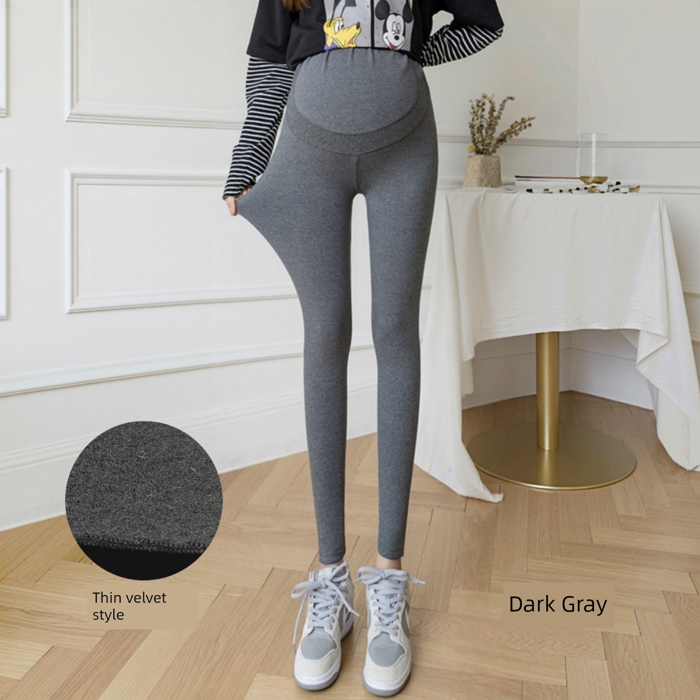 Maternity Pants for Autumn, Thin Fleece, Outerwear, Belly Support Pants, Trendy Mom Style, Non-Tightening on the Belly during Pregnancy, Winter — 8
