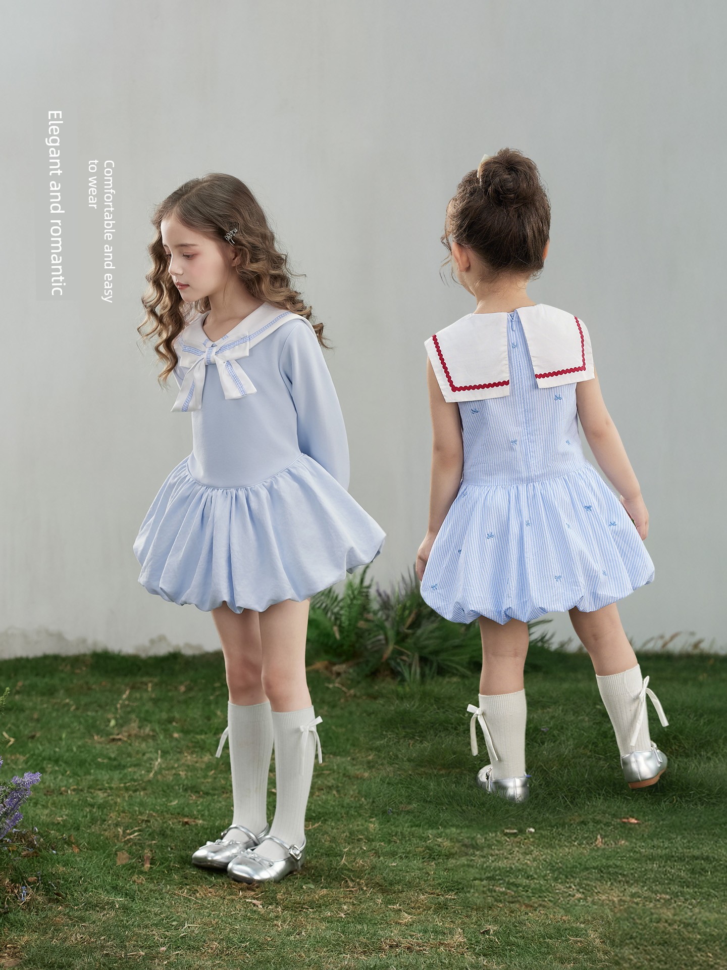 Jellybaby Girls' Dress Pure Cotton Summer Princess Dress New Style Kidsren's Preppy Style Baby Girl Summer Dress — 4