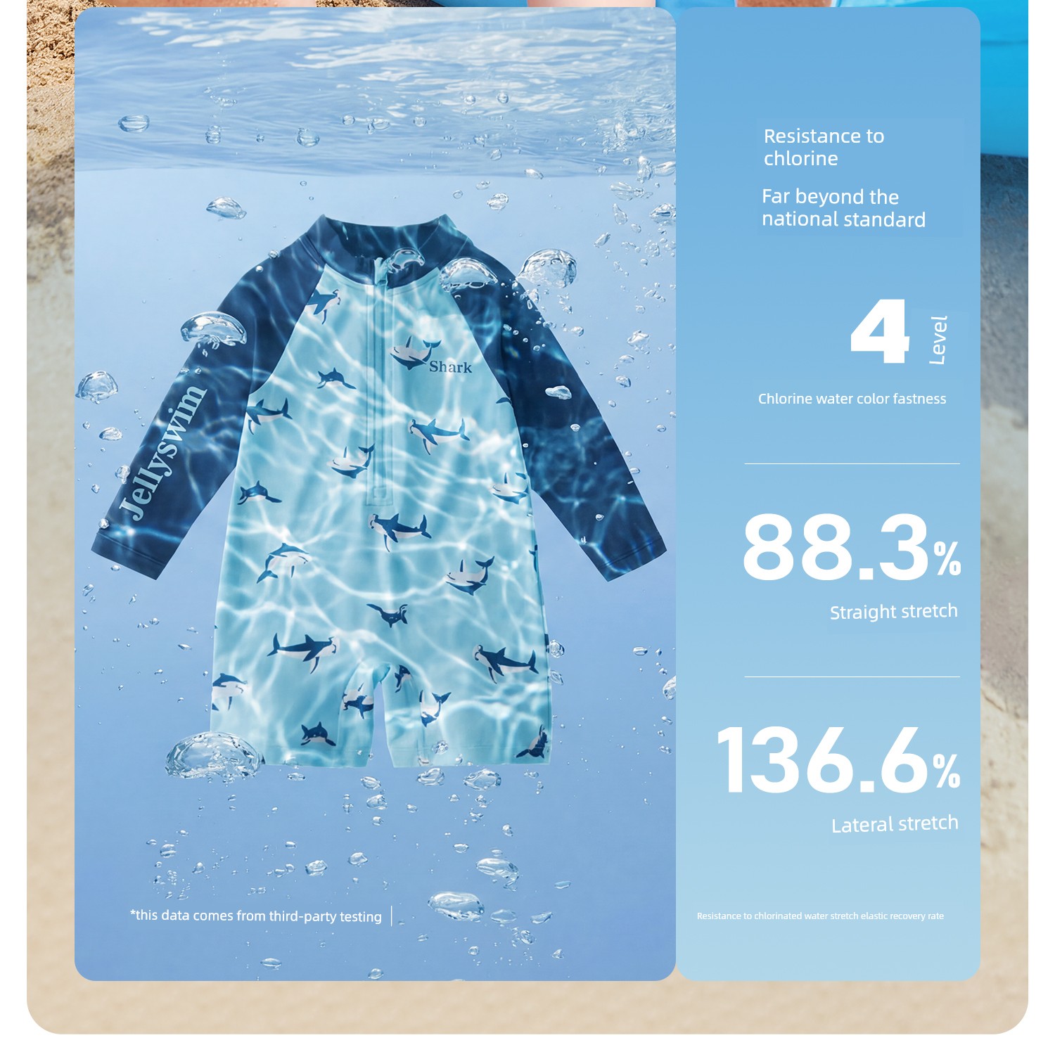 Quick-Drying Sun Protection Children's Separates Shark Long Sleeves Swimsuit — 14