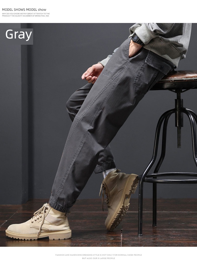 khaki leisure time Spring and Autumn Winter money Harlan Overalls
