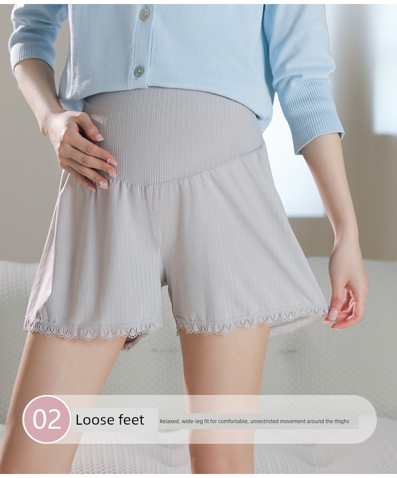 Maternity Safety Shorts with Skirt, Summer Thin Style, Loose Fit for Pregnancy, Ice Silk Shorts, Plus Size 100kg Leggings — 16