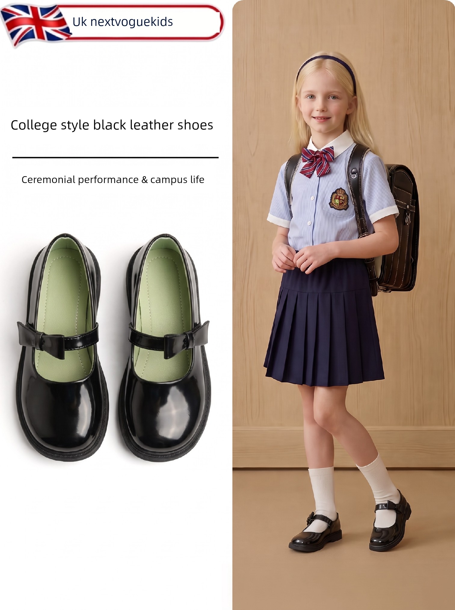 Black Leather Shoes for Girls, College Style, Suitable for Skirts, British Style, Versatile, Comfortable, Round Toe, 2026 New Model, Women's Summer Style