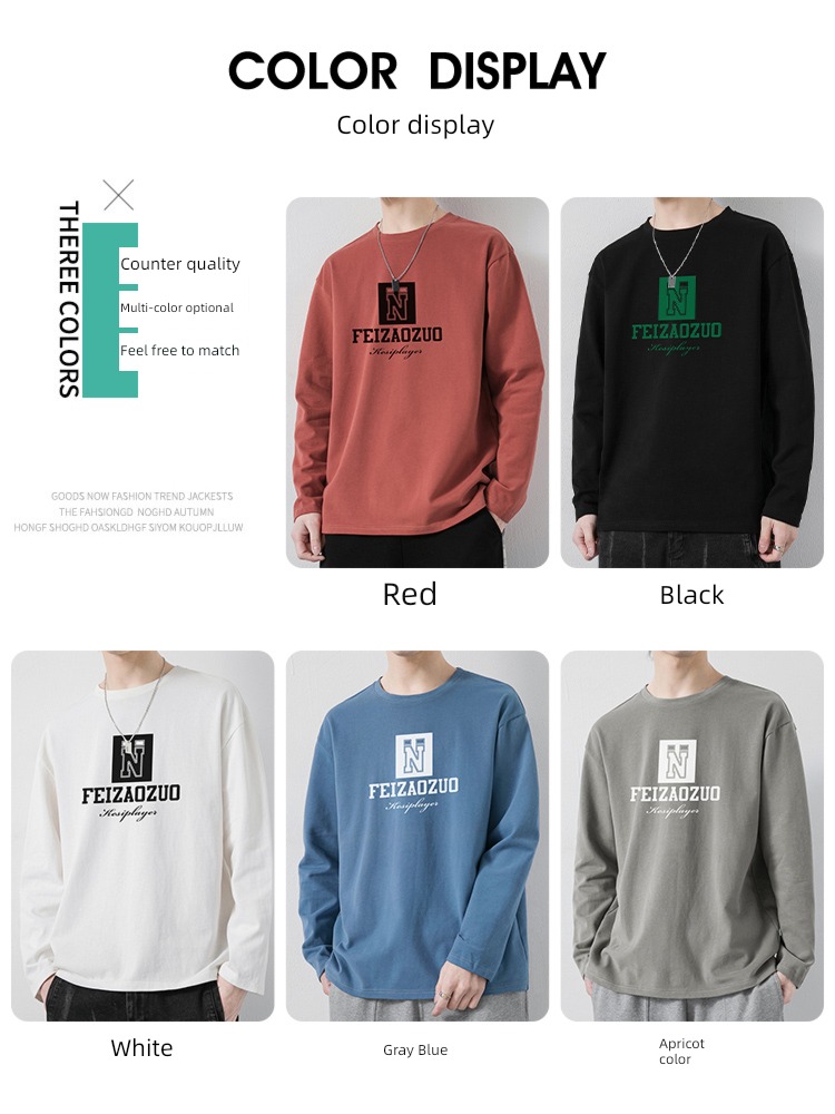 Round neck Condom Sweater man leisure time Long sleeve T-shirt