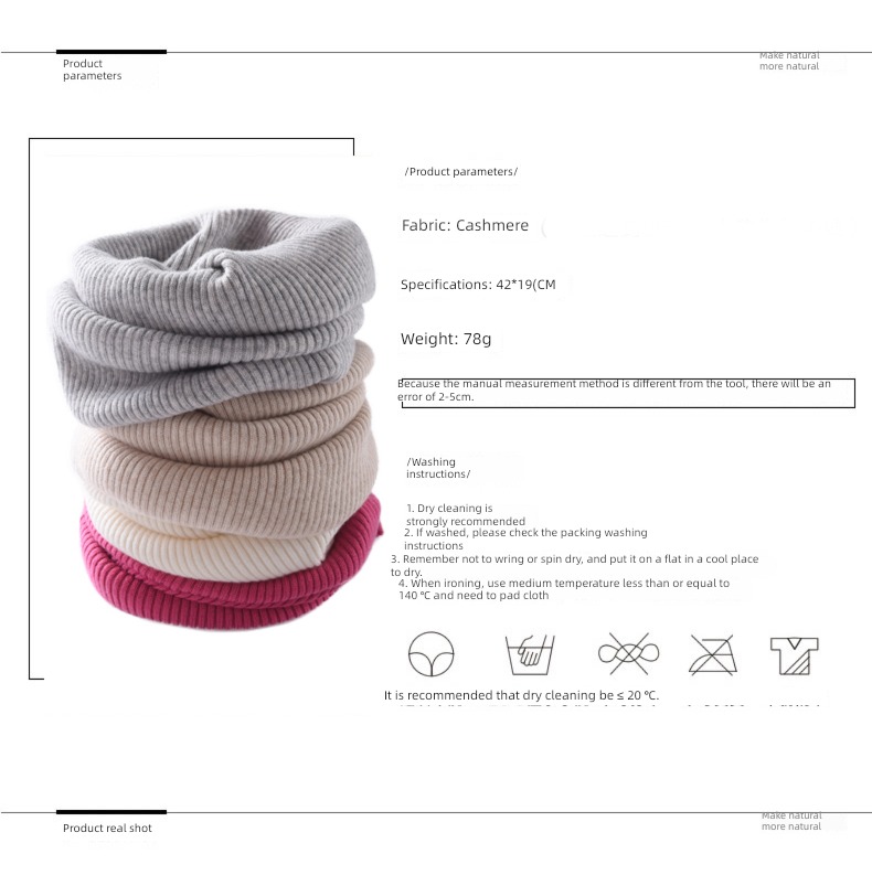 Pure cashmere winter thickening Versatile Cervical spine protection scarf