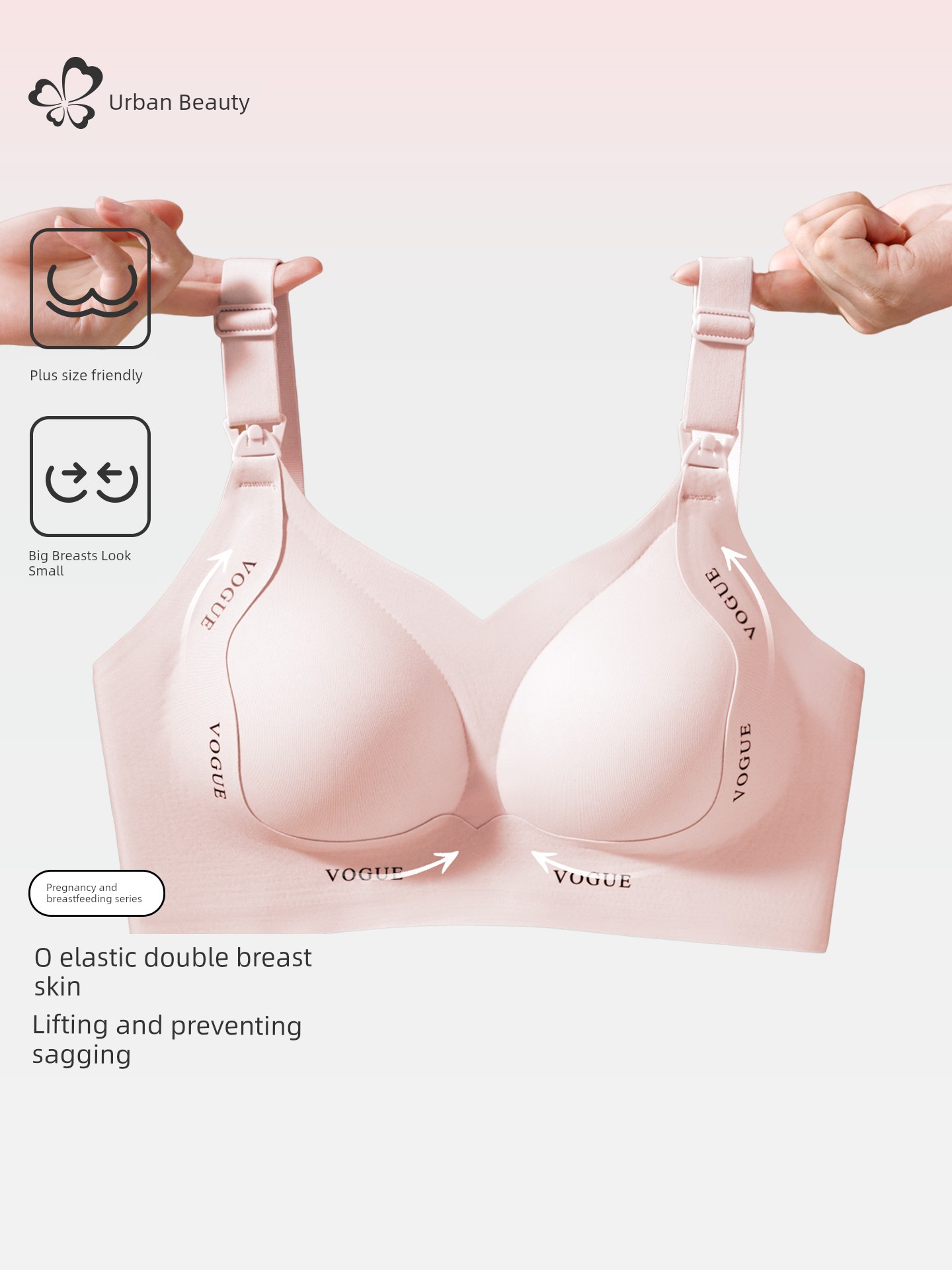 Urban Beauty Anti-Gravity Maternity Nursing Bra, Special for Pregnancy and Postpartum, Push-Up Anti-Sagging Nursing Bra, Large Size