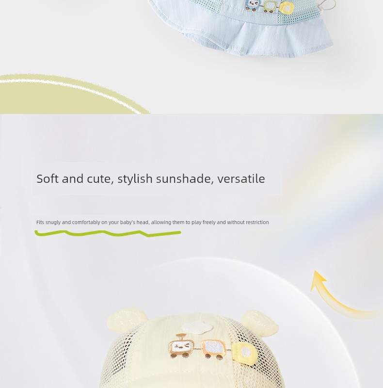 Baby Hat Thin Summer Baby Boy Sun Protection Hat Newborn Small-Month Sun Hat Outing Infant Bucket Hat — 5