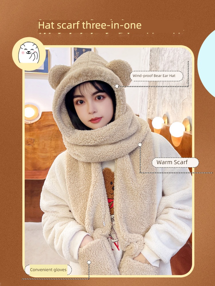 Internet celebrity Bear Ears female lovely Autumn and winter Hat