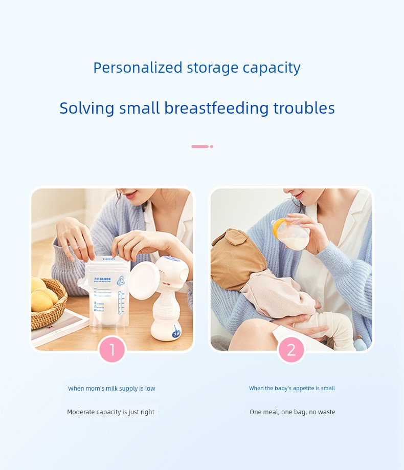 Zichu Milk Storage Bag, Refrigerator-Specific Breast Milk Preservation Bag, Small Capacity Milk Storage Bag, 120ml Freezer Bag, Fresh-Keeping Milk Bag — 4