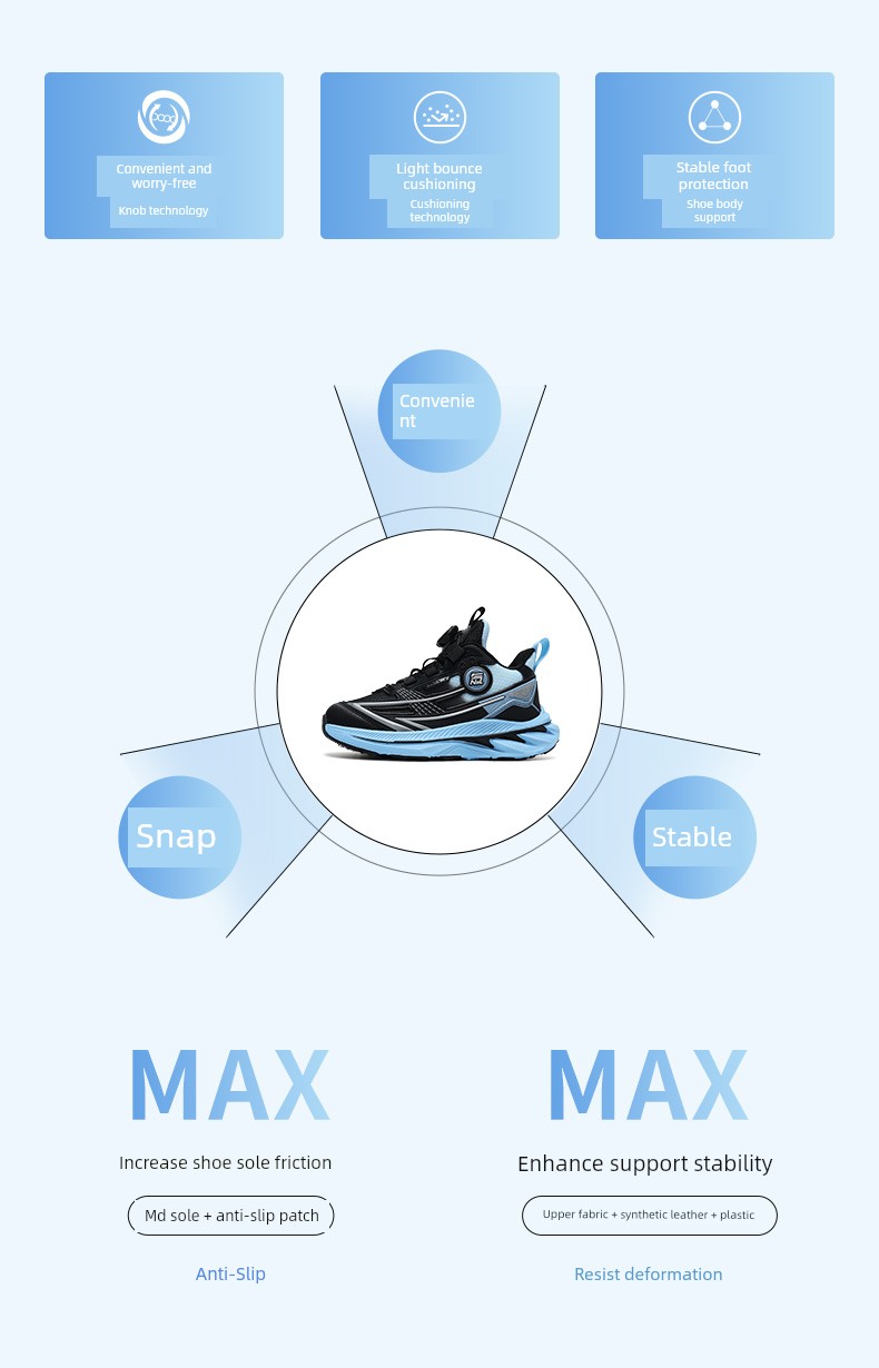 Qibohui Boys' Shoes 2026 Spring and Autumn New Model Mesh Breathable Leather Running Shoes for Older Children Children's Sports Shoes — 3