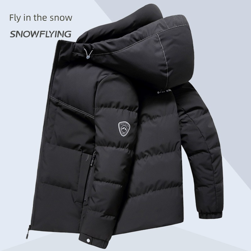 snow flying cotton-padded jacket Hooded leisure time man Down Jackets
