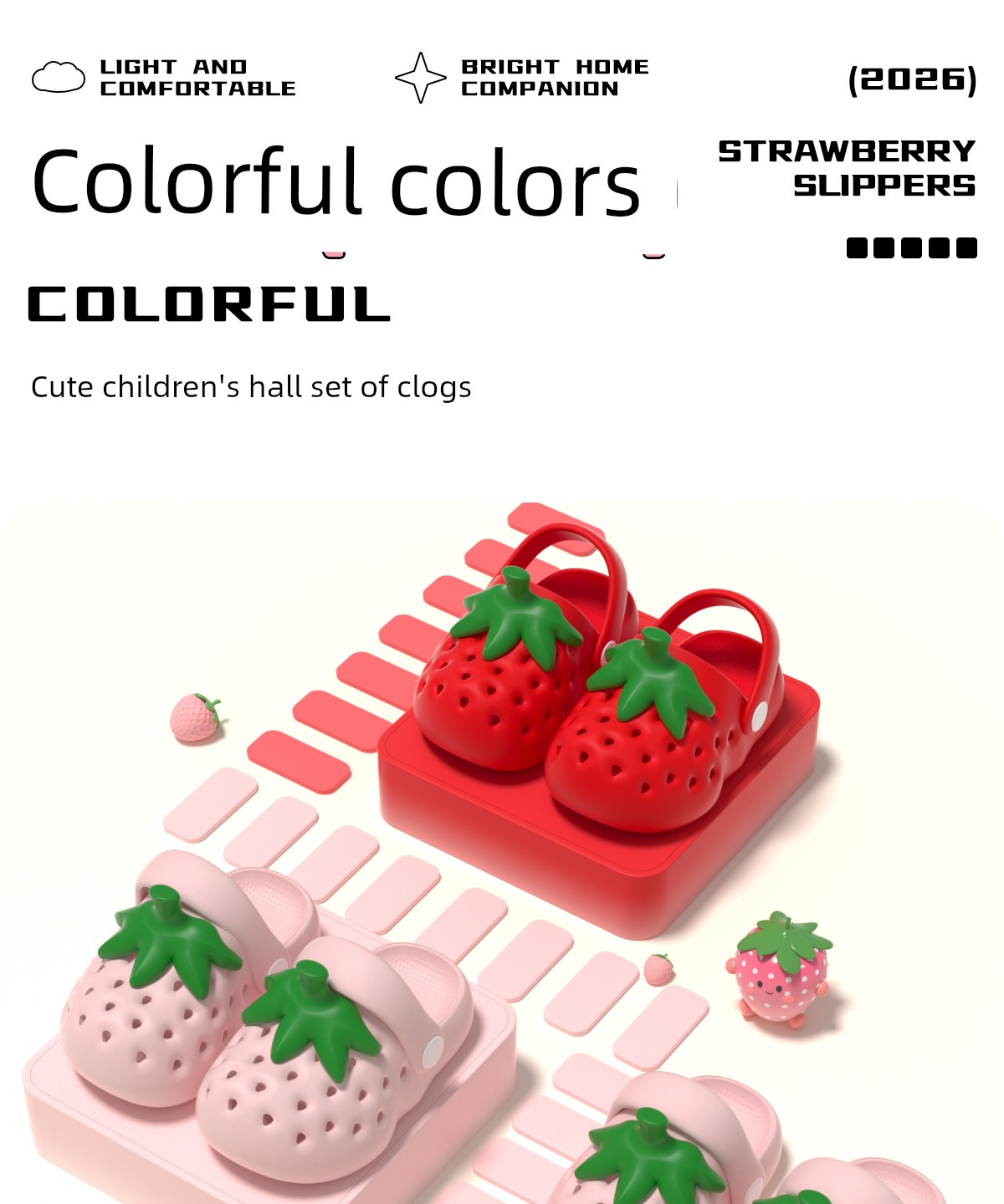 Latetime Cute Strawberry Hole Shoes Kidsren's Slippers for Boys and Girls Summer Outer Wear 2026 New Baby Slippers — 4