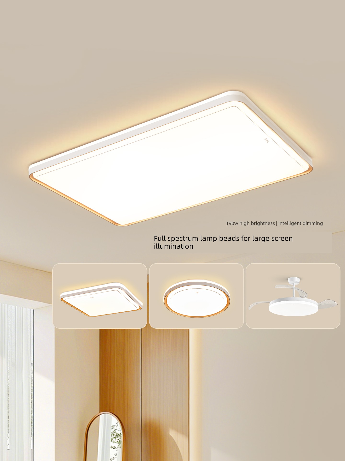 Fsl Foshan Lighting Ceiling Light for Living Room Led 2026 New Large Size Master Bedroom Lighting Whole House Set Qingning
