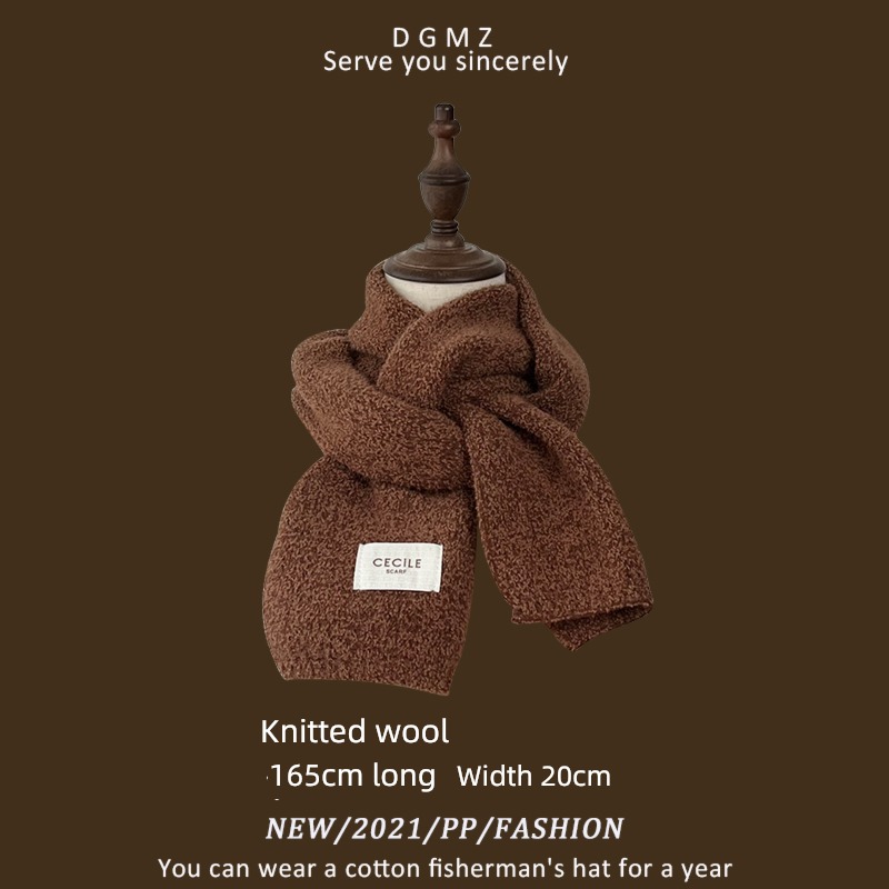Dark brown female winter christmas gift Versatile scarf